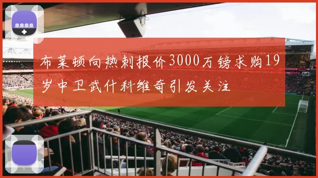 布莱顿向热刺报价3000万镑求购19岁中卫武什科维奇引发关注